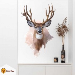 Sienų lipdukas "Watercolor splashed reindeer"